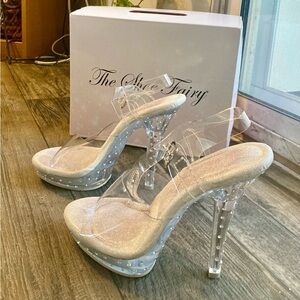 “Radiant Olympian” by Shoe Fairy. Wore for one competition. Size 7.5, wide.